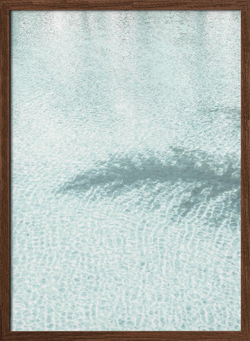 Clear Aqua Ripples | Poster - Walnut Frame Interior