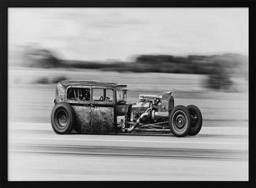 Rusty Hot Rod Racing | Poster - Black Metal Frame Interior