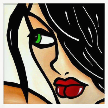 Bold Green Gaze | Poster - White Frame Interior