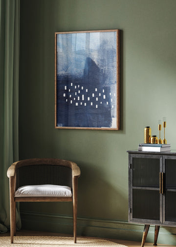 Blue Hues And White Rectangular Elements | Poster - Room Interior 2