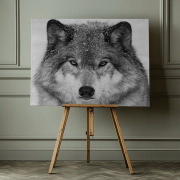 Winter Wolf Gaze | Canvas - Room Interior 1