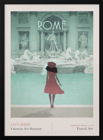 ROME - 1 TREVI FOUNTAIN | Poster - Black Metal Frame Interior