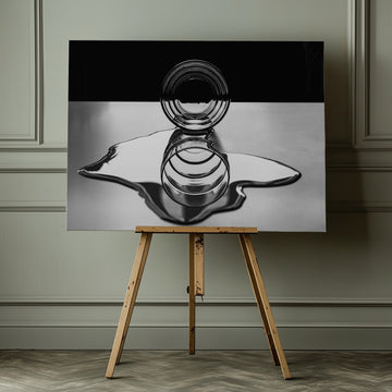 Monochrome Spilled Water | Canvas - Room Interior 1