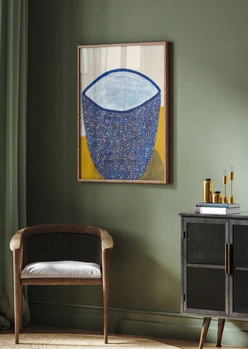 Blue Patterned Bowl | Poster - Room Interior 2