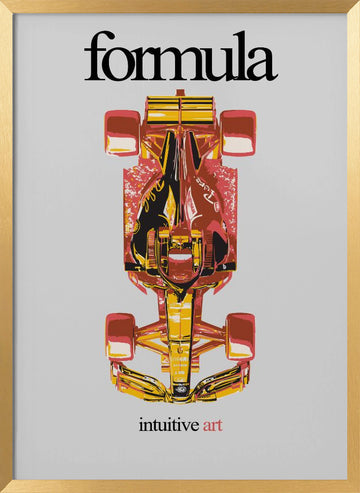 Vibrant Race Car Top View | Poster - Gold Frame Interior