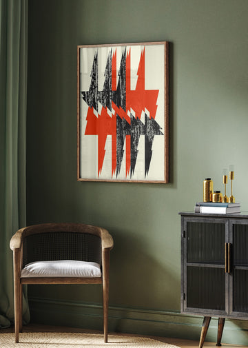 Bold Jagged Lightning | Poster - Room Interior 2