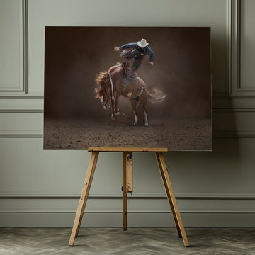 Bucking Rodeo Cowboy | Canvas - Room Interior 1