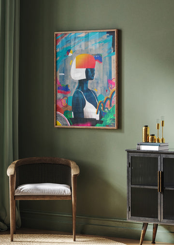 Vibrant Abstract Woman | Poster - Room Interior 2