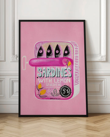 Pink Sardines With Lemon | Poster - Room Interior 1