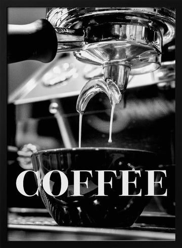 Fresh Espresso Pour | Poster - Black Metal Frame Interior