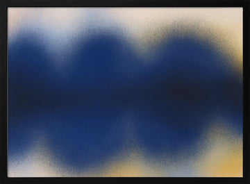 Abstract Blue Gold Hues | Poster - Black Metal Frame Interior