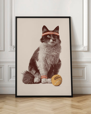Retro Tennis Cat | Poster - Room Interior 1