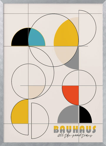 Bauhaus Geometric Shapes | Poster - Silver Frame Interior