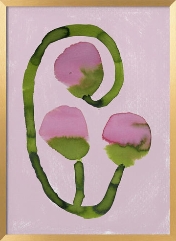 Abstract Pink Blooms | Poster - Gold Frame Interior