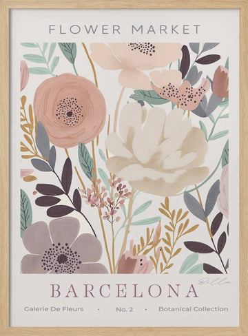 Barcelona Flower Market | Poster - Wood Frame Interior