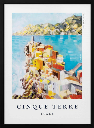 Colorful Cinque Terre Italy | Poster - Black Metal Frame Interior