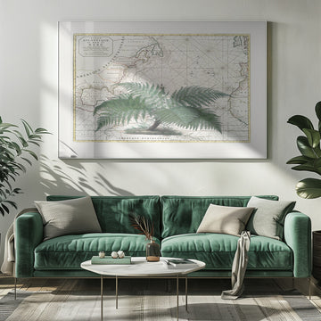 Vintage Map Fern Botanical | Poster - Room Interior 1