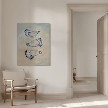 Coastal Blue Oysters | Canvas - Room Interior 1