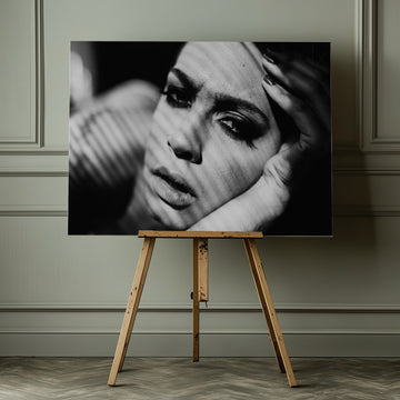 Dramatic Shadowed Gaze | Canvas - Room Interior 1