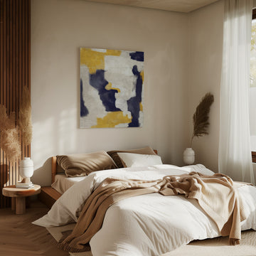 Abstract Gold Indigo Shapes | Canvas - Room Interior 2