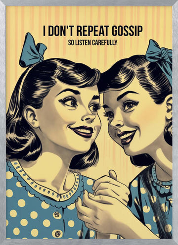 Retro Gossip Girls | Poster - Silver Frame Interior
