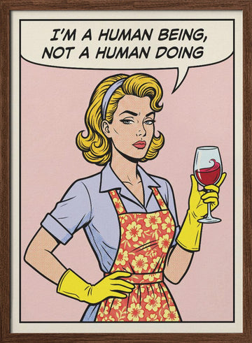 Human Being Pop Art | Poster - Walnut Frame Interior