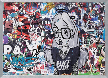 Edgy Alice Collage | Poster - Silver Frame Interior