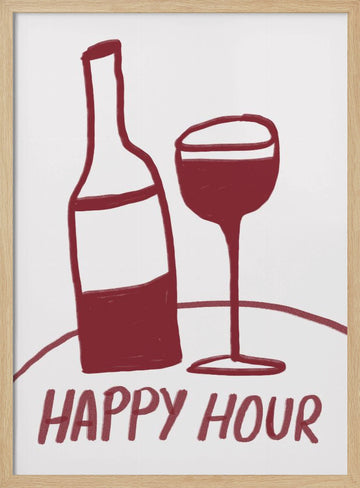 Happy Hour | Poster - Wood Frame Interior