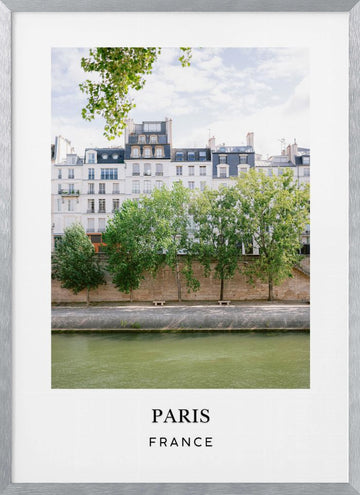 Seine Paris France Travel poster | Poster - Silver Frame Interior