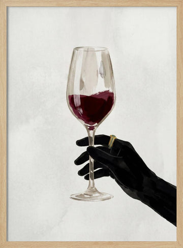 Red Wine Elegance | Poster - Wood Frame Interior