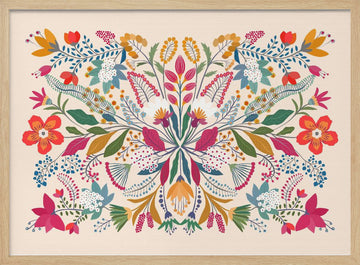 Vibrant Garden Tapestry | Poster - Wood Frame Interior