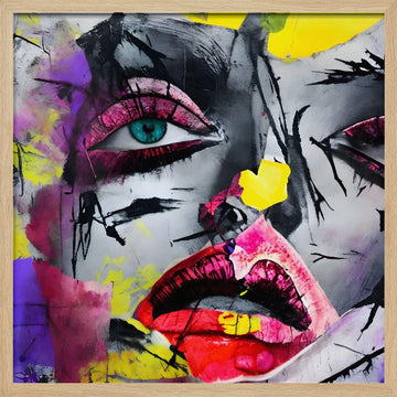Vibrant Pop Art Woman | Poster - Wood Frame Interior