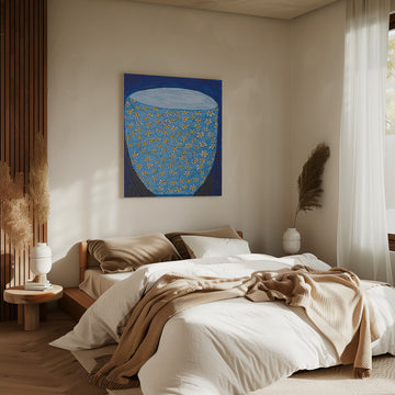 Blue Daisy Vase | Canvas - Room Interior 2