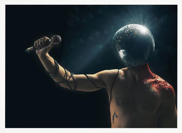 Disco Ball Performer | Poster - White Frame Interior
