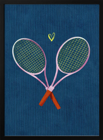 Tennis Love Match | Poster - Black Metal Frame Interior