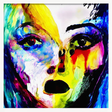 Vibrant Abstract Portrait | Poster - White Frame Interior