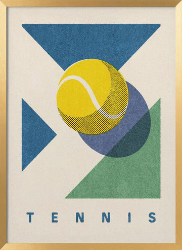 Geometric Tennis Ball | Poster - Gold Frame Interior