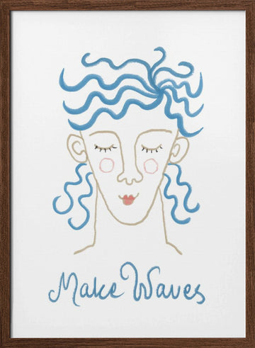Make Waves Dreamer | Poster - Walnut Frame Interior