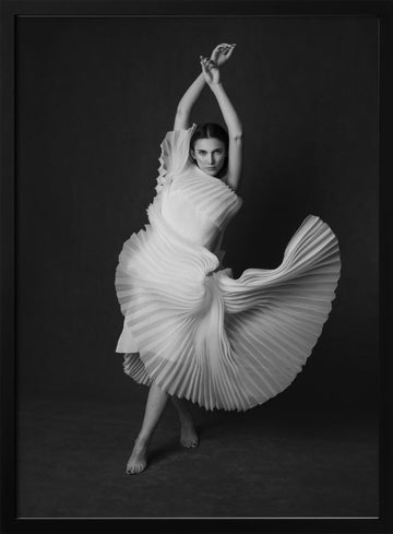 Elegant Dancing Woman | Poster - Black Metal Frame Interior