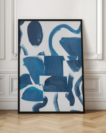 Abstract Blue Shapes | Poster - Room Interior 1