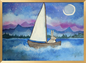 Sailboatbunny | Poster - Gold Frame Interior