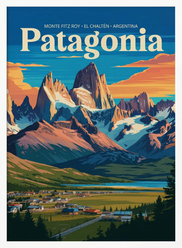 El Chaltén Valley Glow | Poster - White Frame Interior