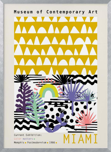 Miami Memphis Tropical Design | Poster - Silver Frame Interior