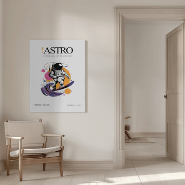 Astronaut Surfing Cosmic Wave | Canvas - Room Interior 1