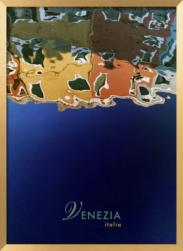 Colorful Venice Reflections | Poster - Gold Frame Interior