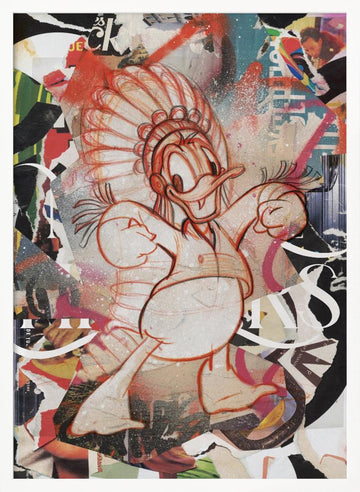 Energetic Duck Collage | Poster - White Frame Interior