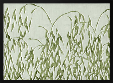 Serene Green Leaves | Poster - Black Metal Frame Interior