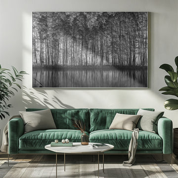Black White Forest Reflections | Poster - Room Interior 1