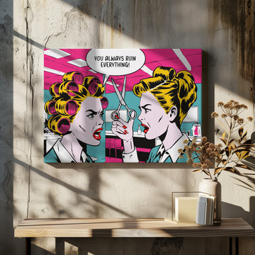 Pop Art Office Fight | Canvas - Room Interior 2