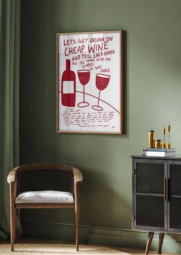 Cheap Wine | Poster - Room Interior 2